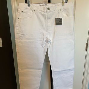 Eddie Bauer Boyfriend White Crop Jeans 👖 Size 16